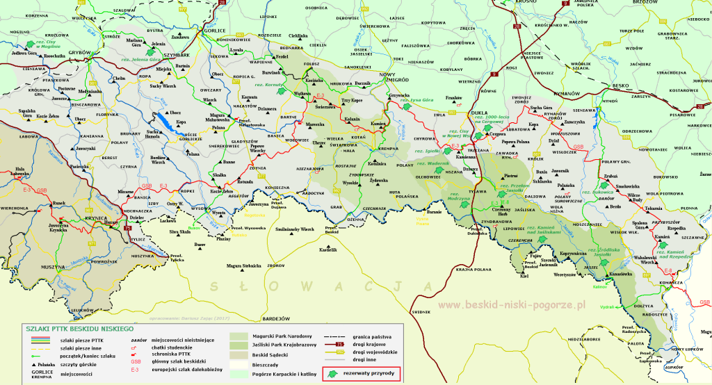 mapa beskidu niskiego